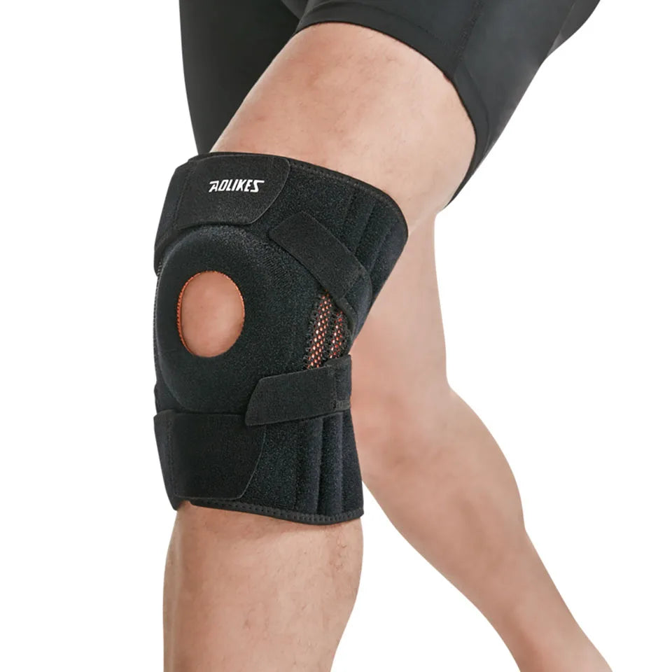 AOLIKES 1PCS Knee Pad with Silicone Spring Knee Brace Support Joint Pain Relief Patella Protector Adjustable Kneepad Guard