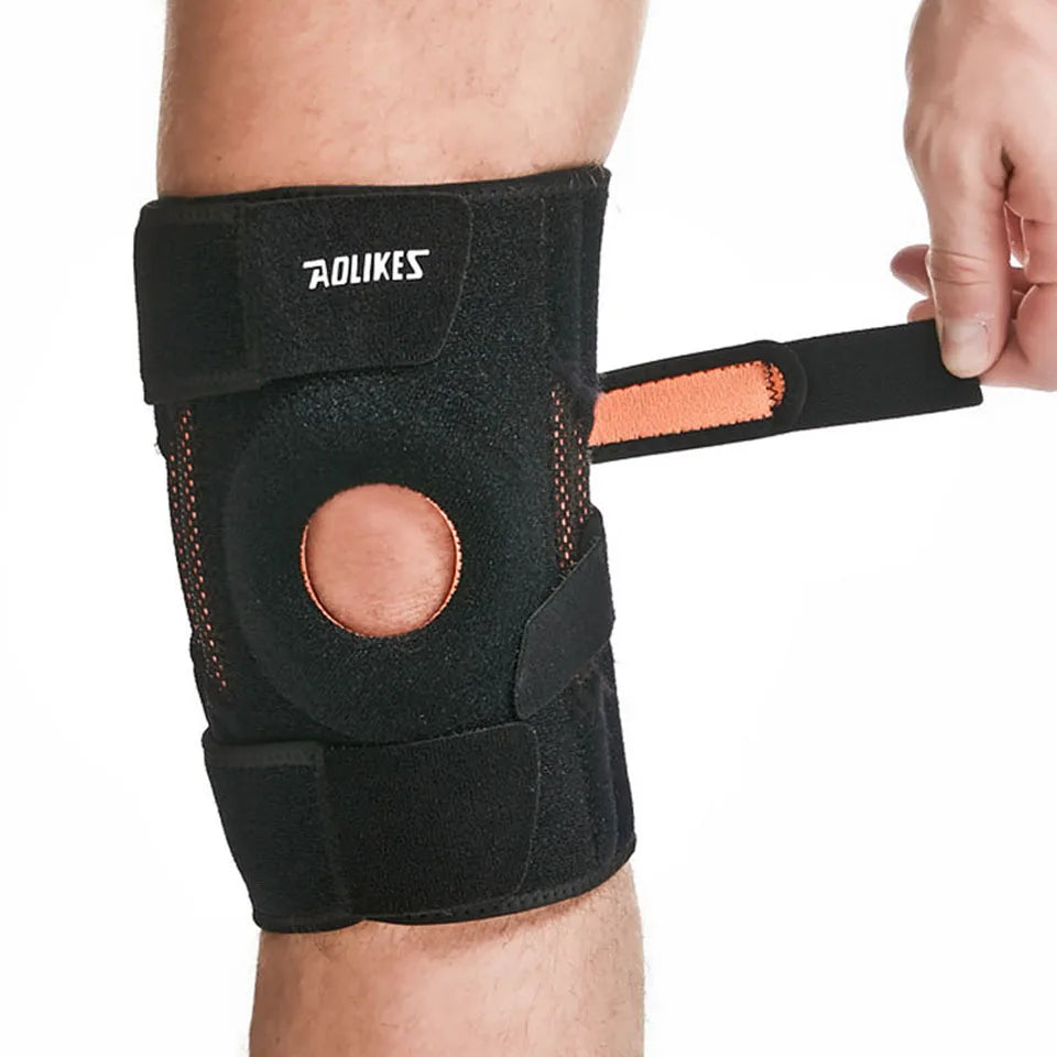 AOLIKES 1PCS Knee Pad with Silicone Spring Knee Brace Support Joint Pain Relief Patella Protector Adjustable Kneepad Guard