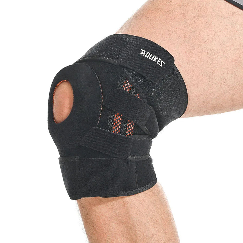 AOLIKES 1PCS Knee Pad with Silicone Spring Knee Brace Support Joint Pain Relief Patella Protector Adjustable Kneepad Guard