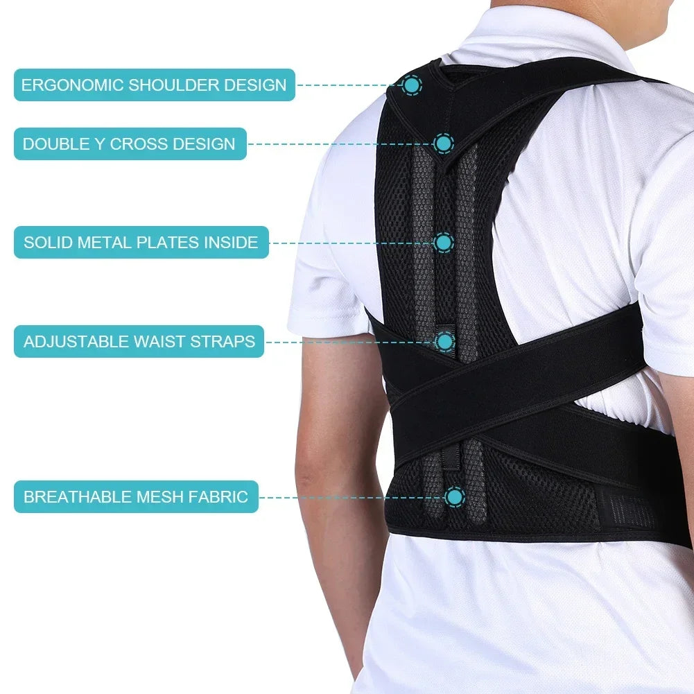 AlignLab Posture Corrector Vest – Reinforced Lumbar & Shoulder Support Brace